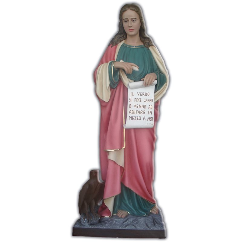 St. John the Evangelist Color Fiberglass Outdoor Statue, 63"