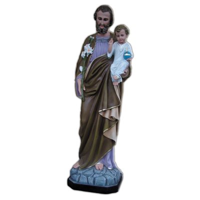 St. Joseph Color Fiberglass Outdoor Statue, 51" (130 cm)