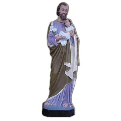 St. Joseph Color Fiberglass Outdoor Statue, 25.5" (65 cm)