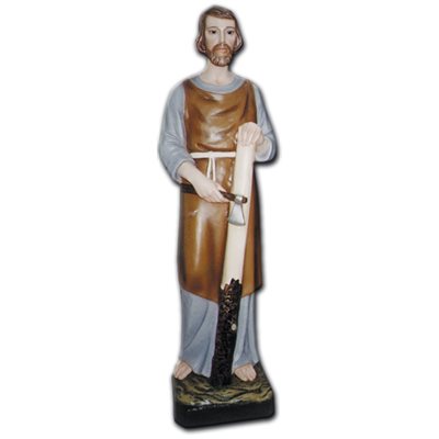 St. Joseph the Worker Color Fiberglass Outdoor Statue, 32"