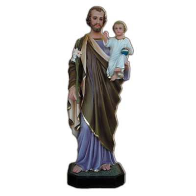 St. Joseph Color Fiberglass Outdoor Statue, 33.5" (85 cm)