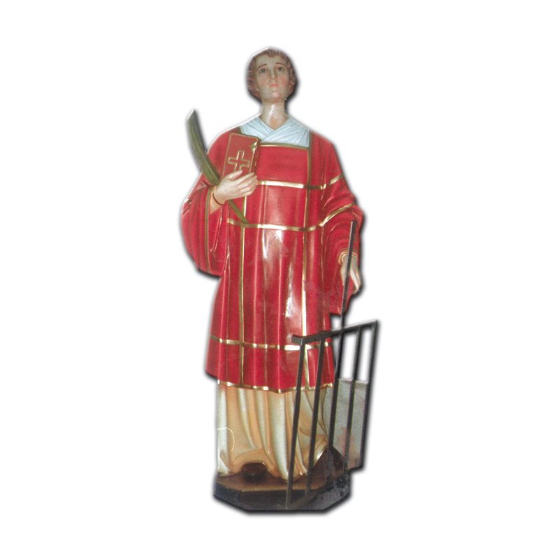 St. Lawrence Color Fiberglass Outdoor Statue, 63" (160 cm)