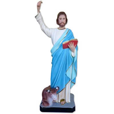 St. Luke the Evangelist Color Fiberglass Outdoor Statue, 17"