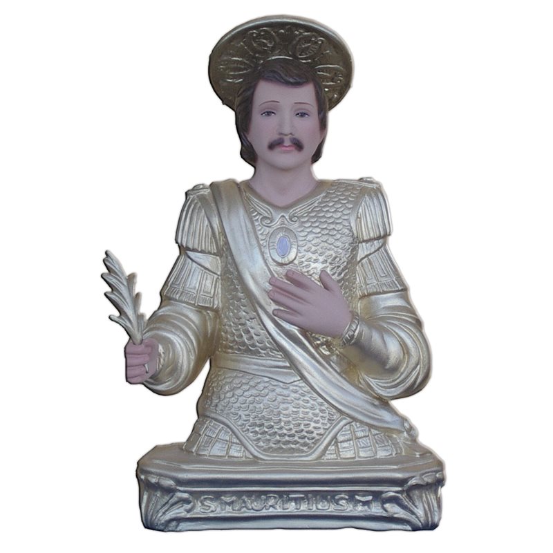 Statue ext. Buste Saint Maurice 14" (35 cm) en FDV Couleur