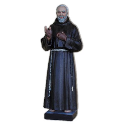 Padre Pio Color Fiberglass Outdoor Statue, 43" (110 cm)