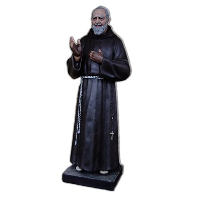 Statue ext. Padré Pio 72" (180 cm) en FDV Couleur