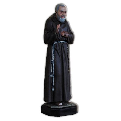 Statue ext. Padré Pio 32" (80 cm) en FDV Couleur