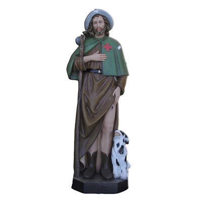 Statue ext. Saint Roch 45" (115 cm) en FDV Couleur