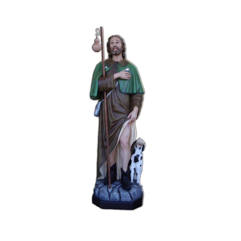 Statue ext. Saint Roch 63" (160 cm) en FDV Couleur