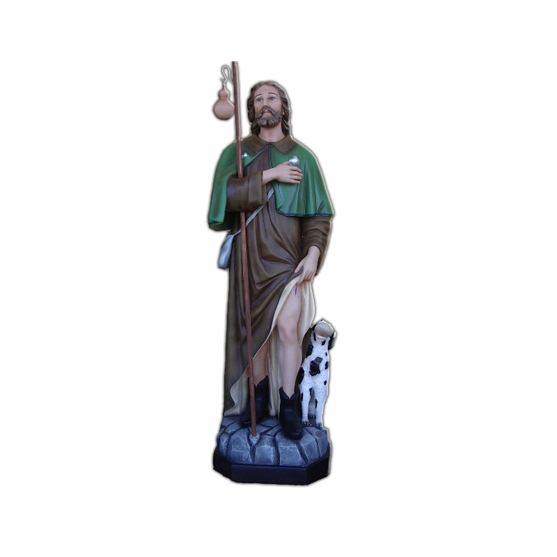 St. Roch Color Fiberglass Outdoor Statue, 63" (160 cm)