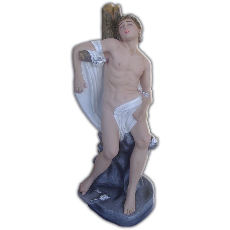 Statue ext. Saint Sébastien 24" (60 cm) en FDV Couleur