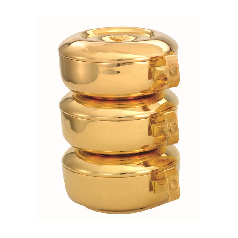 Triple Stacky Ciborium, Gold Plate 24Kt / set of 3-pc