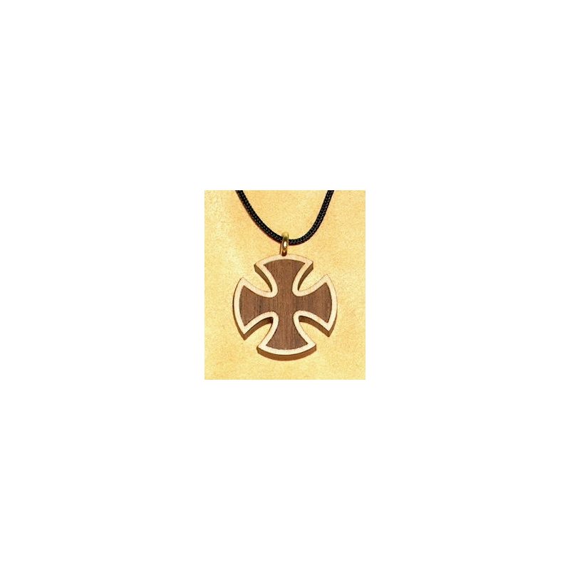 Cherry Wood Celtic Cross & Rope Pendant, 1.25" (3.2 cm)