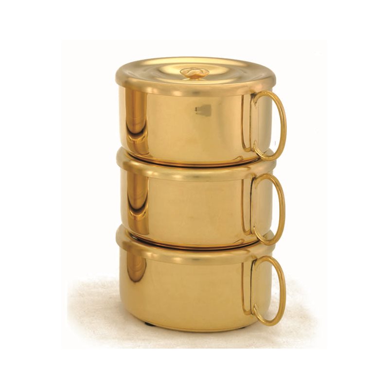 Triple Stacky Ciborium, Gold Plate 24Kt / set of 3-pc