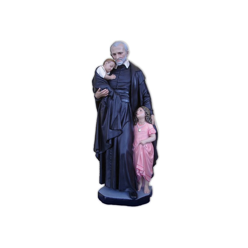 St. Vincent de Paul Color Fiberglass Outdoor Statue, 43"