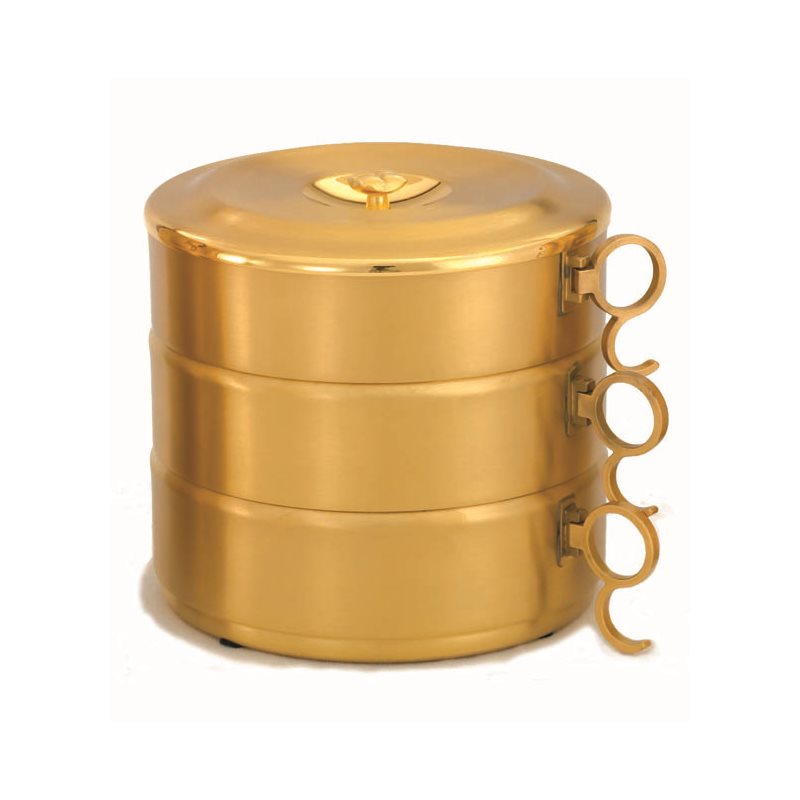 Triple Stacky Ciborium, Gold Plate 24Kt / set of 3-pc