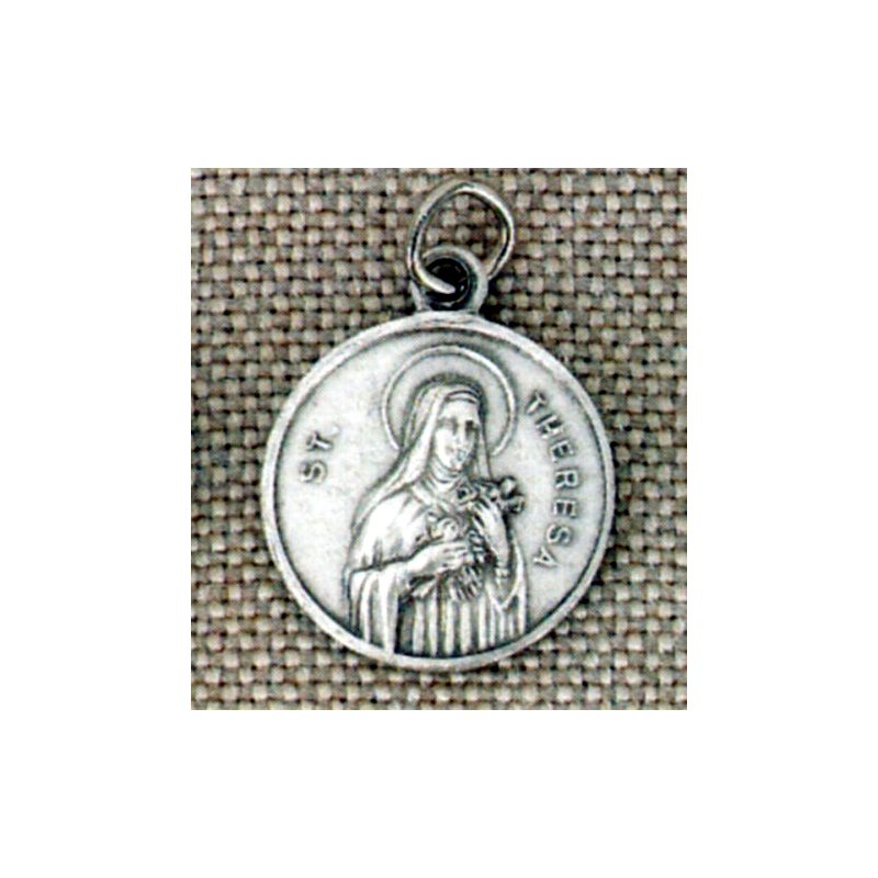 St. Teresa Medal with relic, 3 / 4" (19mm)