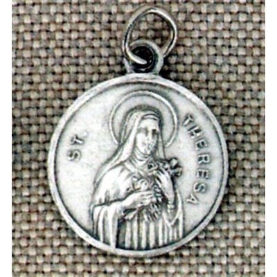 St. Teresa Medal with relic, 3 / 4" (19mm)