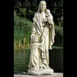 Jesus with Childrens Resin Statue, 24" (61 cm)