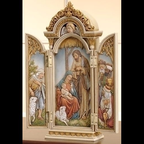 Nativité triptyque 12.75" (32.4 cm) Ht. en résine / 1 mcx