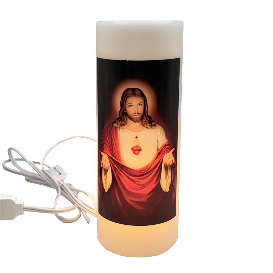 120v Electric Sacred Heart of Jesus Night Light, 3'' x 8''