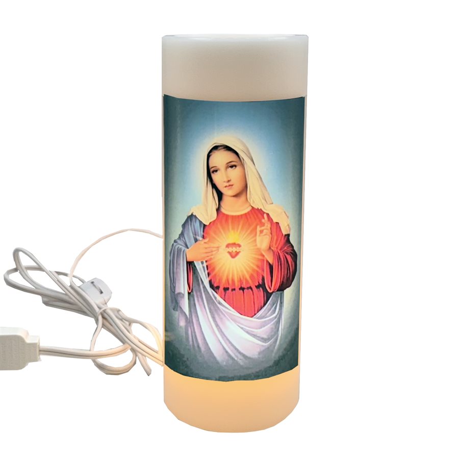 120v Electric Sacred Heart of Mary Night Light, 3'' x 8''
