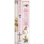 First Communion, rosary and Candle Gift Set, Girl, F