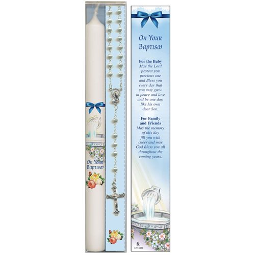 Rosary and Candle Gift Set, Boy, E