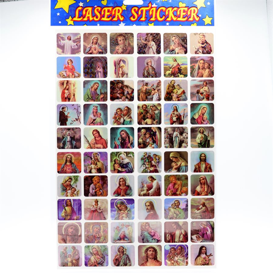 Religious Laser Stickers, 60 Designs Per Sheet