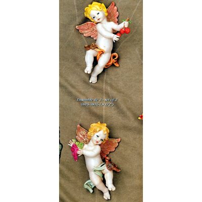 Color Resin Wall Angels, 8.5" (21.6 cm) / Set of 2