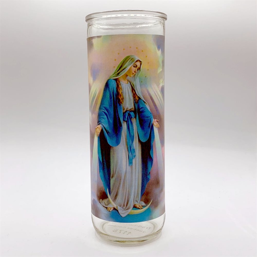 Contenant de verre, Immaculée Conception, 7,6 x 21 cm / un