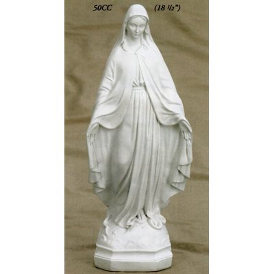 Our Lady of Grace White Resin Statue, 18.5" (47 cm)