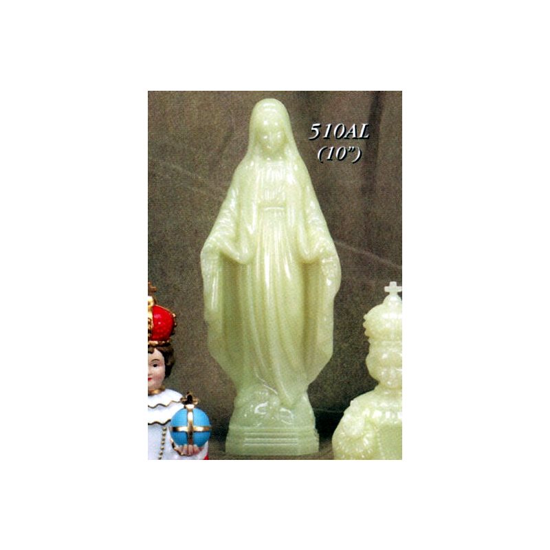 Our Lady of Grace Luminous Plastic Statue, 10" (25.5 cm)