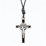 Pendentif Croix Saint Benoit 3,7 cm, et corde