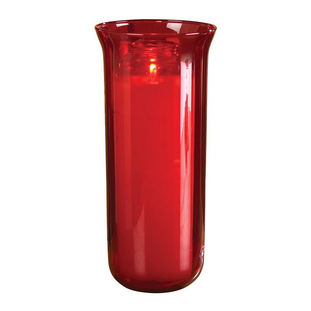 Red Sanctuary Glass 4" (10 cm) diam. x 10" (25.4 cm) ht.