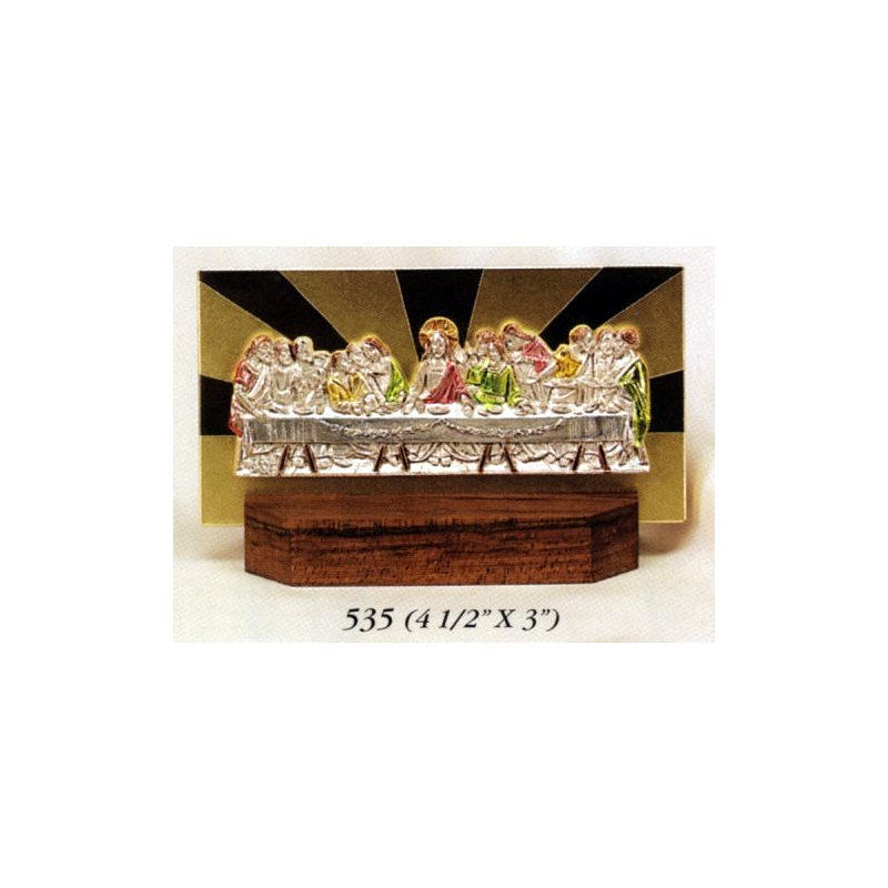 Diamond Cut Metal Last Supper, 3" x 4.5" (7.6 x 11.4 cm)