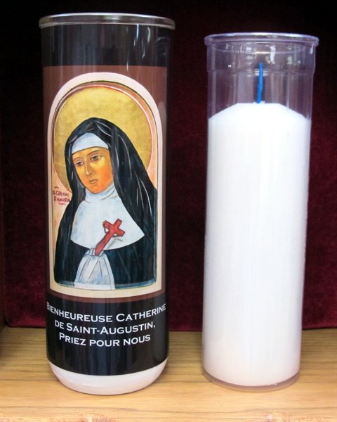 Veilleuse 8'' B. Catherine de St-Aug. et plastique 5jrs / un Veilleuse 8'' B. Catherine de St-Aug. et plastique 5jrs / un