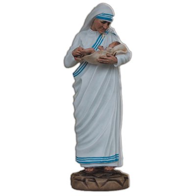 Mother Teresa Color Fiberglass Outdoor Statue, 24" (60 cm)