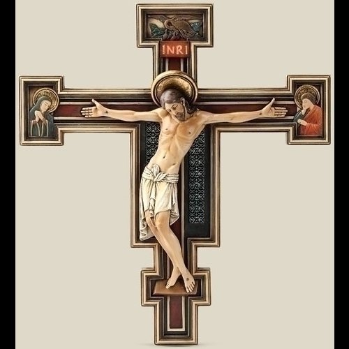 Crucifix 10.25" (26 cm) Florentin en résine