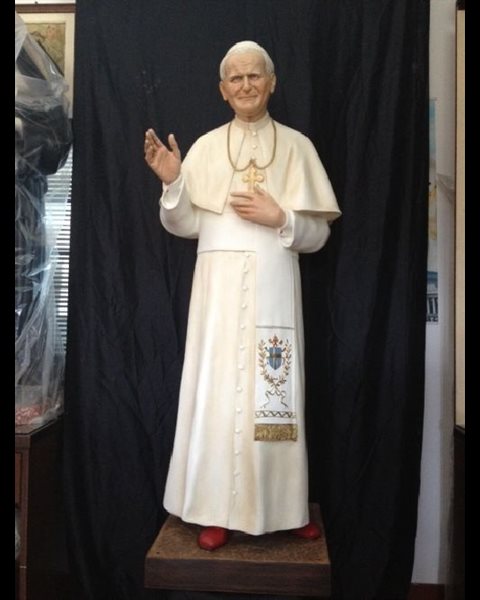 Pope John Paul II Color Fiberglass Outdoor Statue 67", 170cm