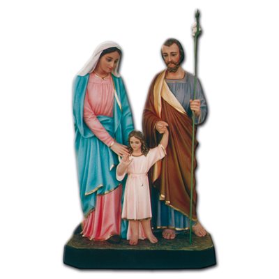 Holy Family Color Fiberglass Outdoor Statue 43" (110 cm)