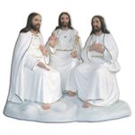 Holy Trinity Color Fiberglass Outdoor Statue, 15" (38 cm)