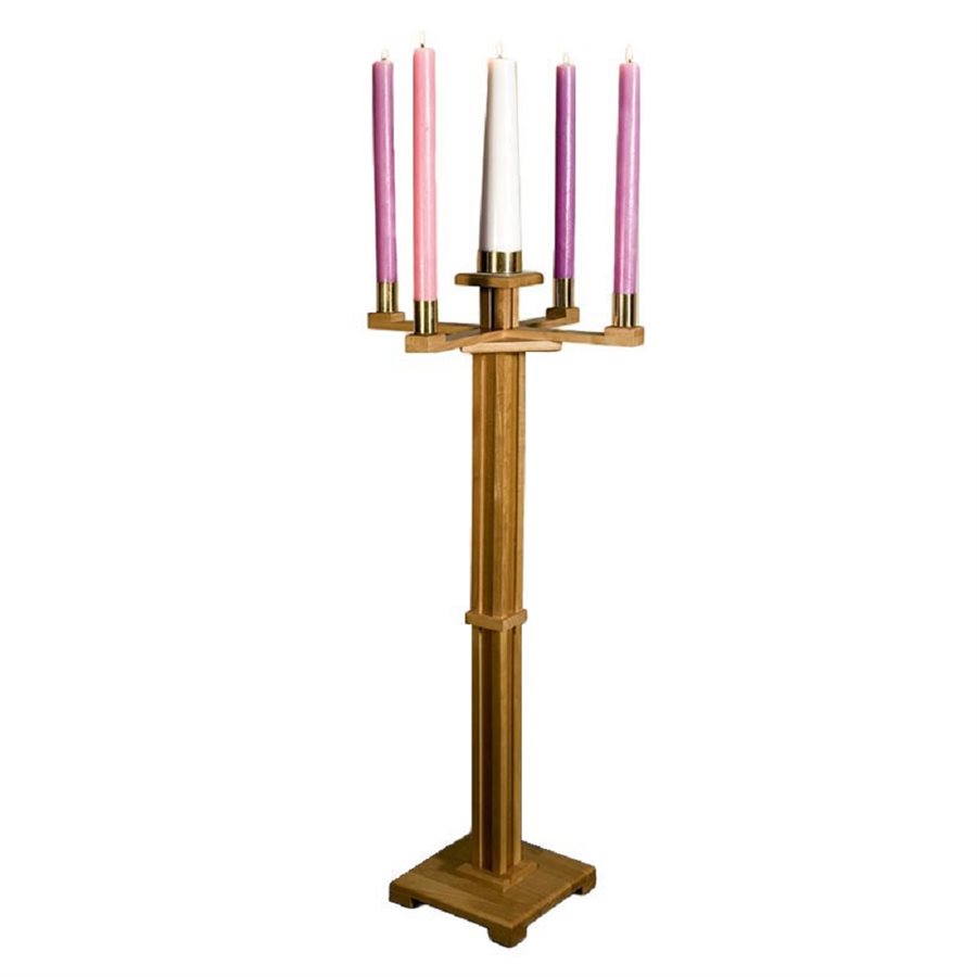 Advent Candlestick - Pecan, 49 1 / 2" Ht.