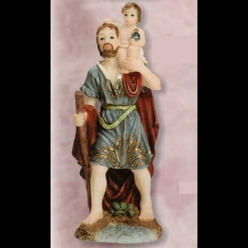Statue Saint Christophe 5.5" (14 cm) en résine