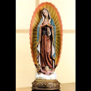 Our Lady of Guadalupe Statue, 10.25" (26 cm) Ht.