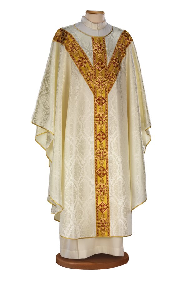 Chasuble #65-038188 white with golden fabric