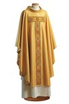 Chasuble #65-000262 80% Wool / 20% Lurex, golden fabric