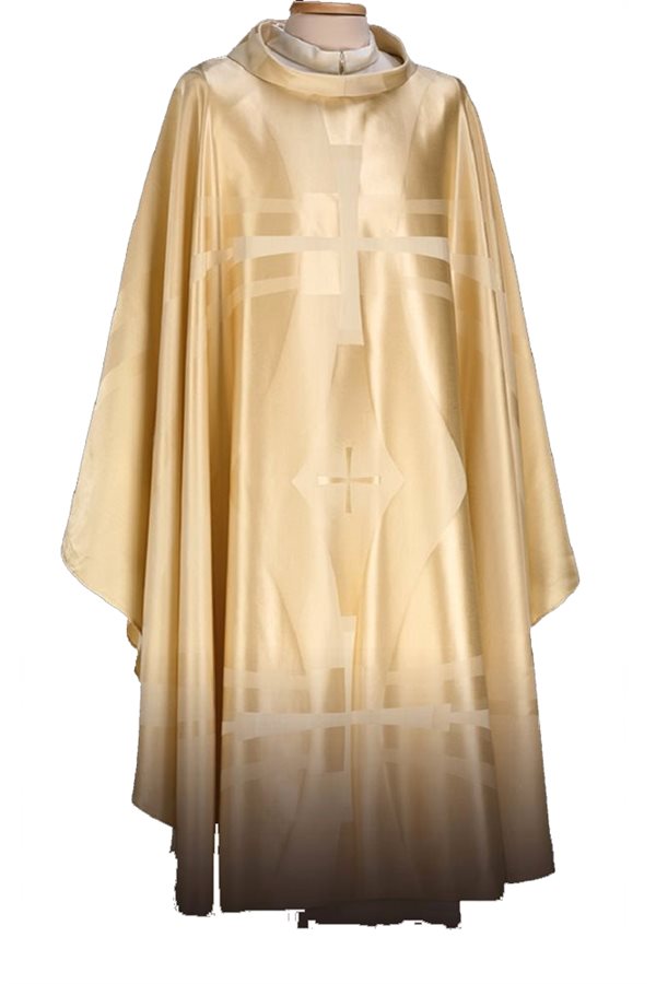 Chasuble Ivoire #65-000521 en laine et soie