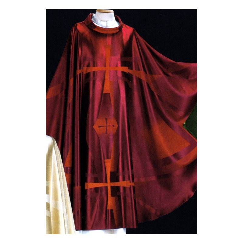 Chasuble #65-000521 Red Silk / Wool