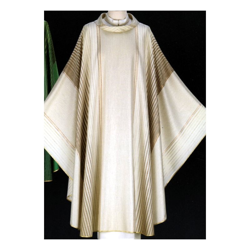 Chasuble #65-002010 blanche en laine et lurex
